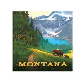 Montana Square Magnet | Metal Magnet