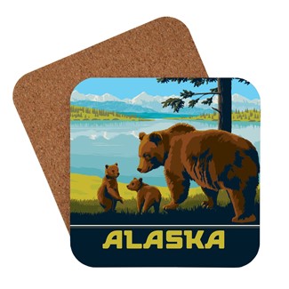 AK Wildlife Bears Coaster | Made in the USA