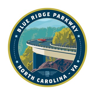 Blue Ridge Parkway Linn Cove Viaduct Circle Sticker | Made in the USA