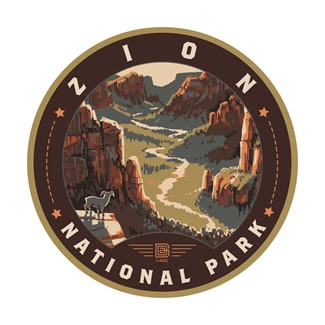 Zion NP Majestic Valley View Circle Sticker | Made in the USA