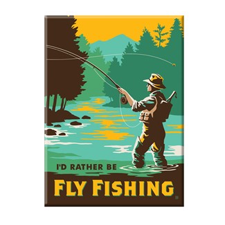 I'd Rather be Fly Fishing Magnet | Metal Magnet