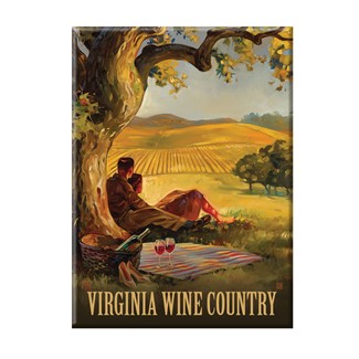 Virginia Wine Country Oil Painting Magnet | Metal Magnet
