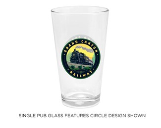 Grand Canyon Railway Steam Engine Circle Pub Glass