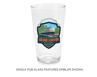 Grand Canyon Railway Diesel Engine Circle Pub Glass | Made in the USA