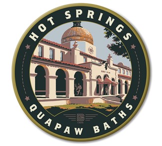 Hot Springs NP Quapaw Baths Circle Magnet | Circle Magnets