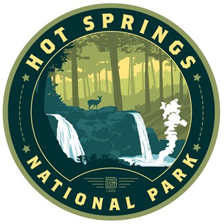 Hot Springs NP Circle Sticker | Circle Sticker