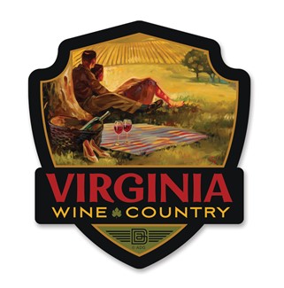 Virginia Wine Country Oil Emblem Wood Magnet | American Made