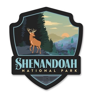 Shenandoah NP Deer Emblem Wood Magnet
