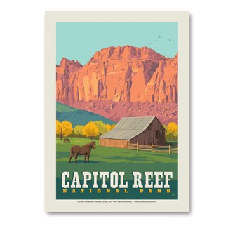 Capitol Reef NP Fruita Barn Vert Sticker | Vertical Sticker