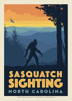 Sasquatch Sighting BR Parkway NC | Postcard
