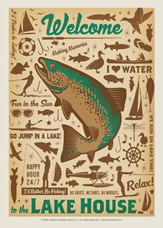 Nature Lake Pattern | Postcard