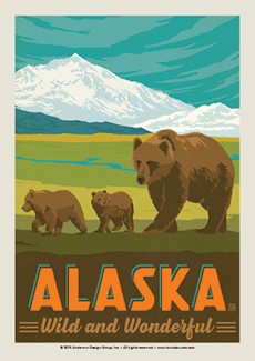 Alaska Wonderful Bear & Cubs | Postcard