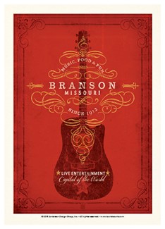 Branson Red Guitar Poket| Postcard