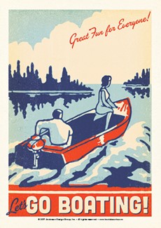 Let's Go Boating | Postcard