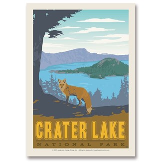 Crater Lake Fox Yellow Postcard