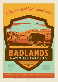 Badlands NP Emblem Print | Postcard