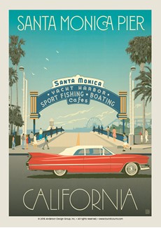 Santa Monica Pier Classic Sign | Postcards