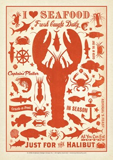 Lobster Pattern Print | Postcard