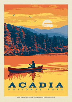 Acadia NP Canoe Postcard