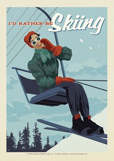 I'd Rather Be Skiing Postcard