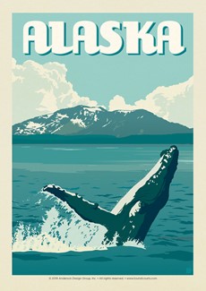 AK Whale Breaching | Postcard