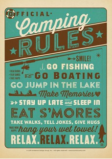 Camping Rules Postcard