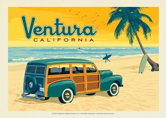 Ventura CA Woody| Postcard