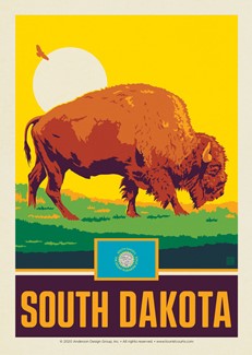 SD State Pride Bison | Postcard