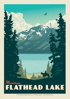 Flathead Lake on Horseback Postcard