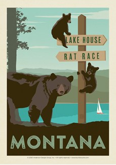 MT Lake House Rat Race | Postcard
