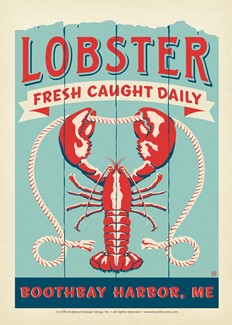 ME Boothbay Harbor Lobster Fresh | Postcard