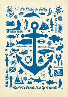 Anchor Pattern Print | Postcard