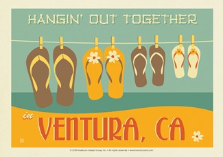 Ventura, CA Flip Flops Hangin' | Postcard
