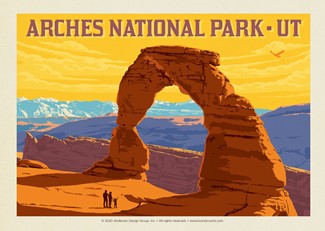 Arches NP Delicate Arch Sunset Horizontal Postcard