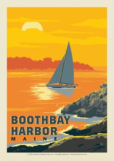 ME Boothbay Harbor Sailboat | Postcards