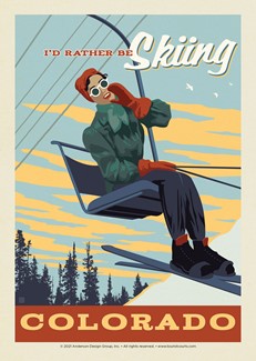 I'd Rather Be Skiing CO | Postcard