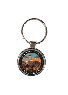 Tombstone AZ Circle Dome Key Ring | American Made