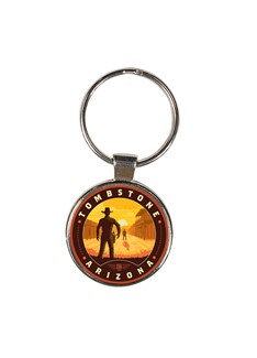 AZ Tombstone Gunslingers Circle Dome Key Ring | American Made