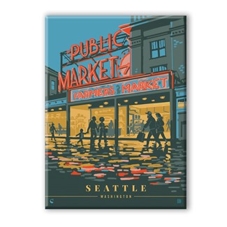 Seattle Morning at the Market | Metal Magnet