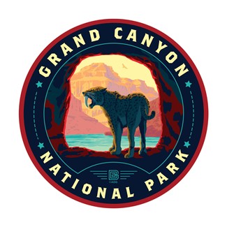 Grand Canyon NP SaberToothed Cat | Circle Sticker