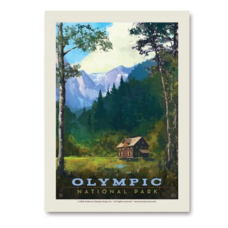 Olympic NP Enchanted Valley Chalet Vert Sticker | Made in the USA