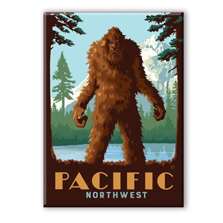 PNW Mountain Lake Sasquatch Magnet | Made in the USA