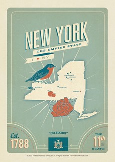 State Pride Print NY Postcard