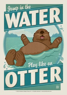 Jump in the Water Play Like an Otter | Postcards