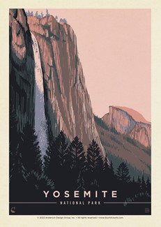 Yosemite NP Evening Falls Postcard