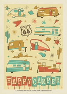 Happy Camper Trailer Pattern | Postcard