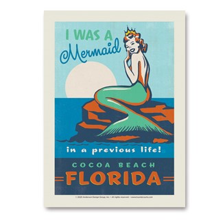 Cocoa Beach Mermaid Vert Sticker | Made in the USA