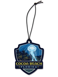 Cocoa Beach Wood Emblem Ornament