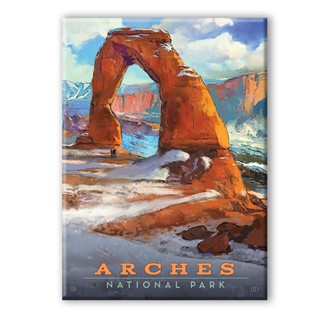 Arches NP Snowy Delicate Arch Magnet | National Park themed magnets