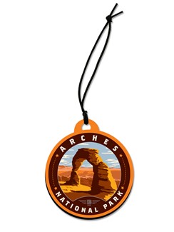 Arches NP Delicate Arch Circle Wood Ornament | American Made